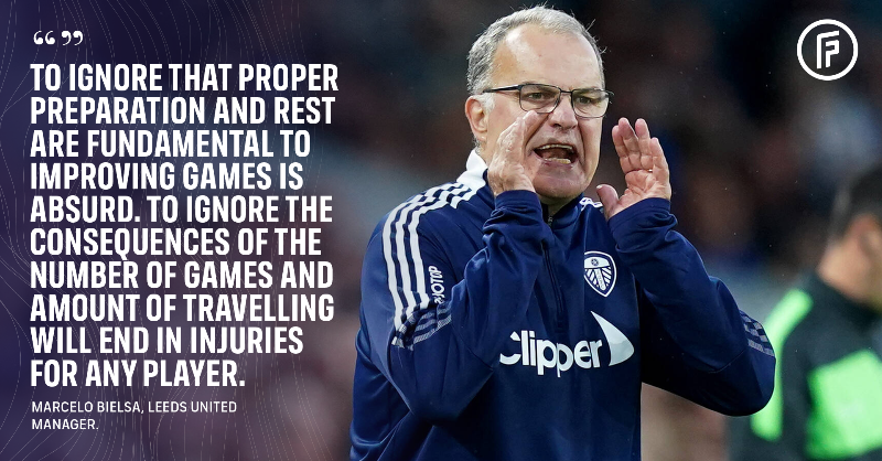 FIFPRO's tweet photo. To support the need for global solutions, the Men’s #FIFPRO Player Workload Monitoring Report offers predictive modelling on player protection mechanisms such as a compulsory break after a certain number of consecutive back-to-back matches. 

#AtTheLimit