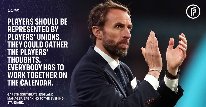 FIFPRO's tweet photo. To support the need for global solutions, the Men’s #FIFPRO Player Workload Monitoring Report offers predictive modelling on player protection mechanisms such as a compulsory break after a certain number of consecutive back-to-back matches. 

#AtTheLimit