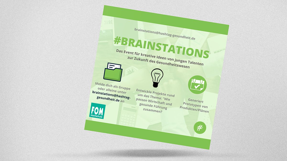 HashtagGesund's tweet photo. Am 06. &amp; 13. November findet unser Hackathon #Brainstations statt. Das Thema: "Wie passen #Wirtschaft und gesunde #Führung zusammen?" Das Event für kreative Ideen von jungen Talenten zur Zukunft des #Gesundheitswesens. Sei auch du dabei!  https://t.co/U4FMI56Z7R https://t.co/KMUcDrGEdh