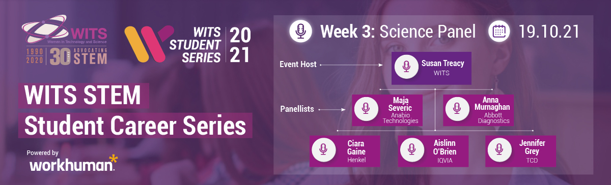 WITSIreland's tweet photo. **Limited Spaces Left** Today is the day for our Student Science Career panel **There are a few remaining places** Hope to see you there! Book your place here: https://t.co/aIuCzJYDsm
#womeninstem #wits #diversity #stem #science #engineering #ireland #studentseries #thirdlevel https://t.co/bLmqOGHZ1L