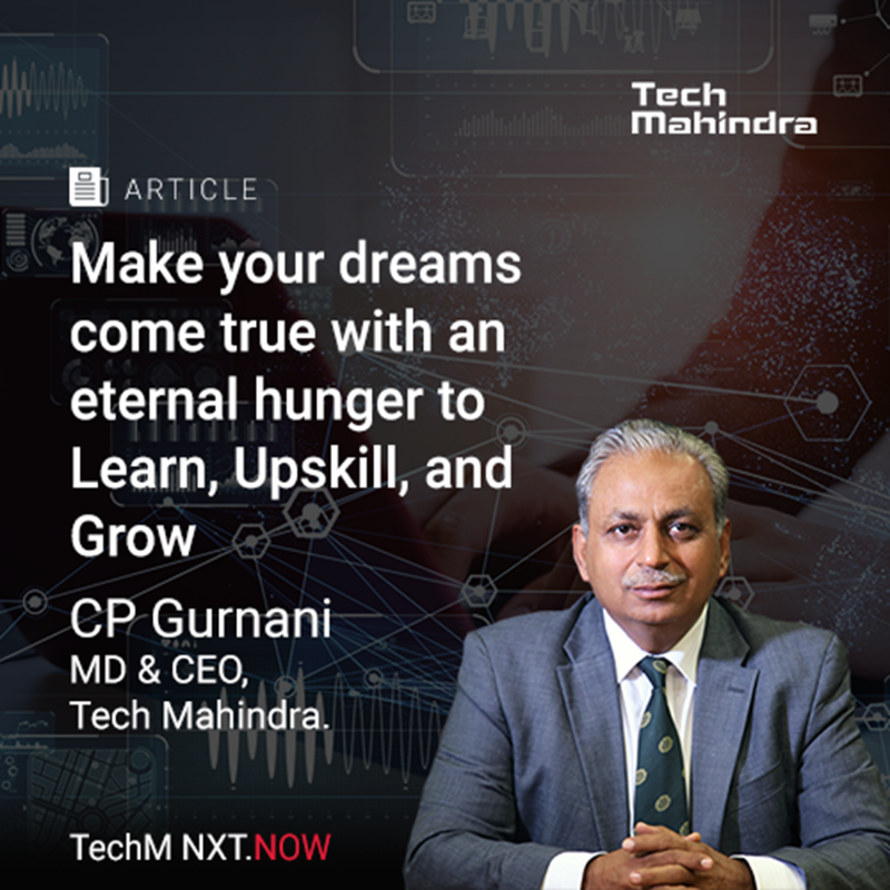 tech_mahindra's tweet photo. Read our MD &amp; CEO @C_P_Gurnani's thoughts in the @Forbes article on 'Make your dreams come true with an eternal hunger to learn, upskill, and grow'

It covers
- Rapid adoption of digital technologies
- Skill development being the key &amp; more

https://t.co/FHGJNP4BGy

#TechMNxtNow