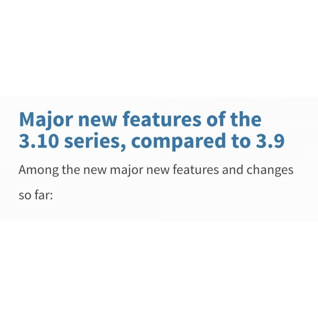 aducators_in's tweet photo. 🥸 Our favorite #python 3.10 version is now released. New version is loaded with new features and optimization. Check all images of this post to learn list all new features on compared with older 3.9 version. 

Releas Date: October 4, 2021

#aducators 
#python3
#education 
#free https://t.co/IOgMPNG23z