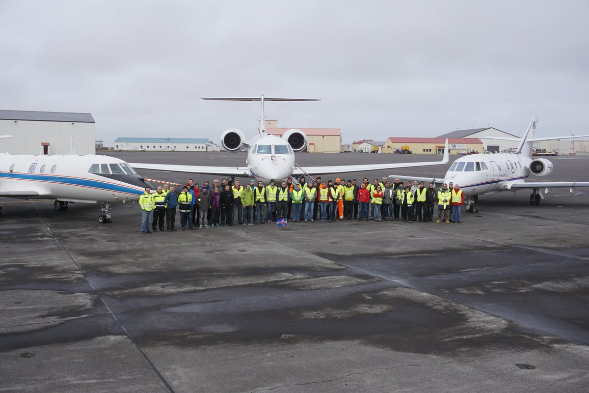 a_schaefler's tweet photo. Unbelievable, but true! 5 years ago, we had the last research flight during the international field experiment #NAWDEX. We spent almost 6 weeks at Keflavik, Iceland with many flights of the German #HALO and #Falcon20, the French Safire Falcon and the UK FAAM BAe-146. https://t.co/eVjfVN4Ruv