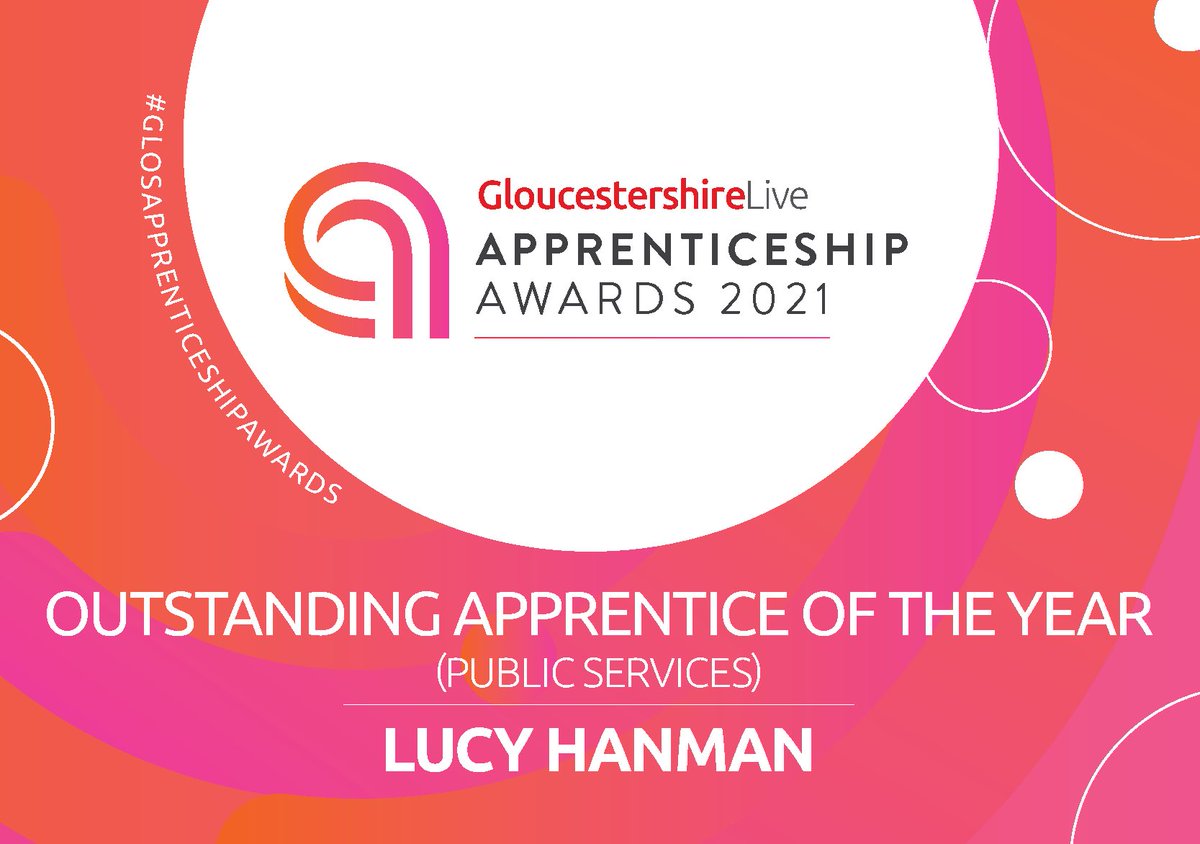 SouthWestAAN's tweet photo. Congratulations to Lucy Hanman, Gloucestershire Lead who won Outstanding Apprentice of the Year in Public Servies @GlosLiveOnline Apprenticeship Awards 2021! Further on from this award, she has been announce as a finalist in the South West Regional Awards 2021. #swyaan https://t.co/YO3OlVc1Ao