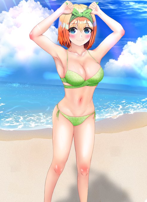 自己満足イラスト垢さんがTwitterに投稿した中野四葉(五等分の花嫁)のイラスト。