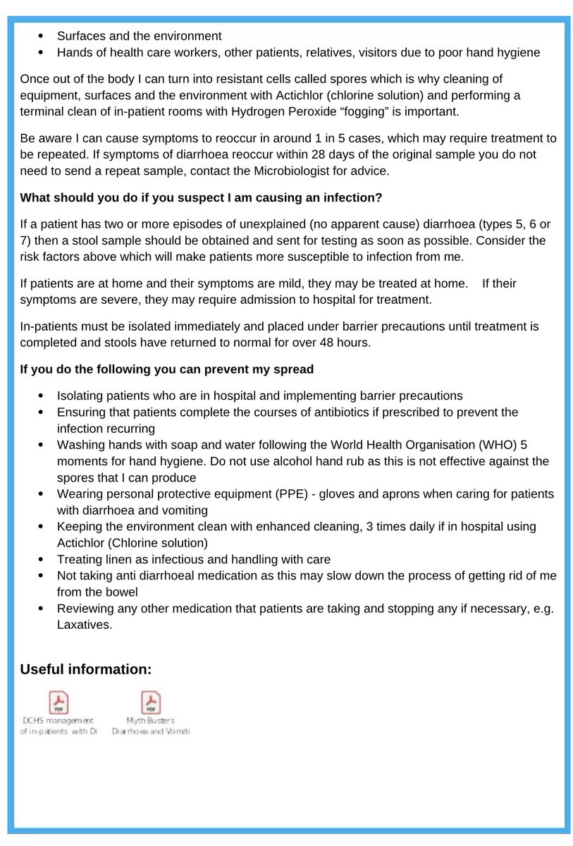DchsControl's tweet image. Do you know what to do if a patient has loose stools?