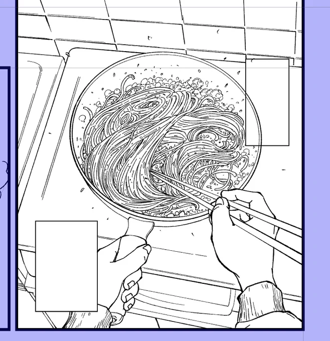 ショート漫画のペン入れデイでした。

パ〜スタ〜🍝 