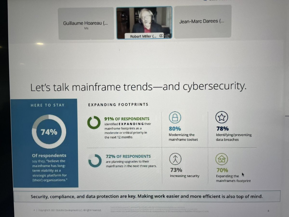 GuillaumeIBM's tweet image. #IBMZSEC #Deloitte Robert L Miller talking about Mainframe Security.