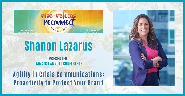 BresslerLaw's tweet photo. #Bressler’s Director of Marketing & Business Development, Shanon Lazarus, will present at #LMA21. The panel session, “Agility in Crisis Communications: Proactivity to Protect Your Brand,” will take place on Saturday, October 23. If you’re attending, you won’t want to miss it! https://t.co/xHFr7SptxJ