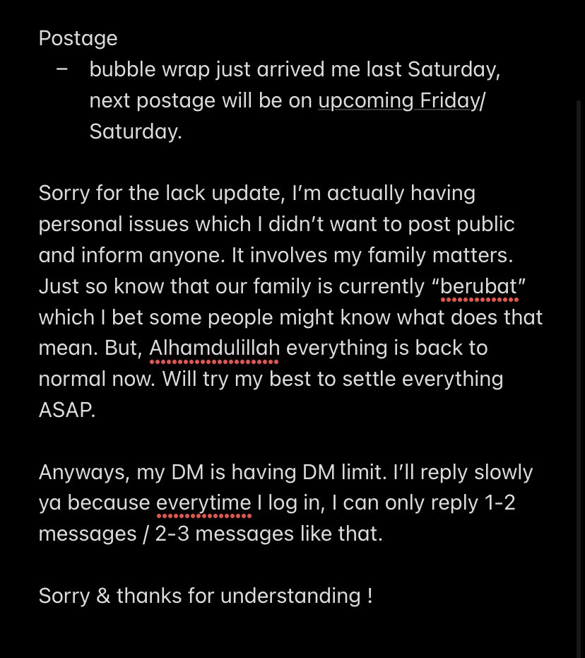 ibwstore's tweet photo. Hello everyone! 

After few weeks settling my family personal issues, I can finally back to update on the pending orders. 

Please read it carefully! I’ll reply to all DMs slowly as I’m facing a DM limit now yaaa 🙏🏻

Thankss! 

#IBW_Updates https://t.co/98mrMuxRVl