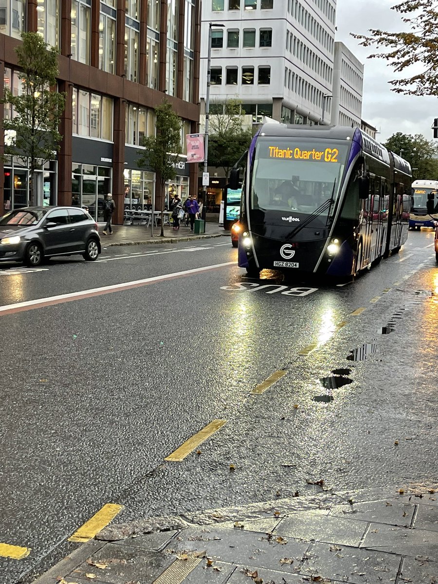 Bus and Glider to Titanic Quarter today as day 2 of #ditchthecar week @TODDArchitects #climateactionrelay Also a much less stressful commute than M1 by car..