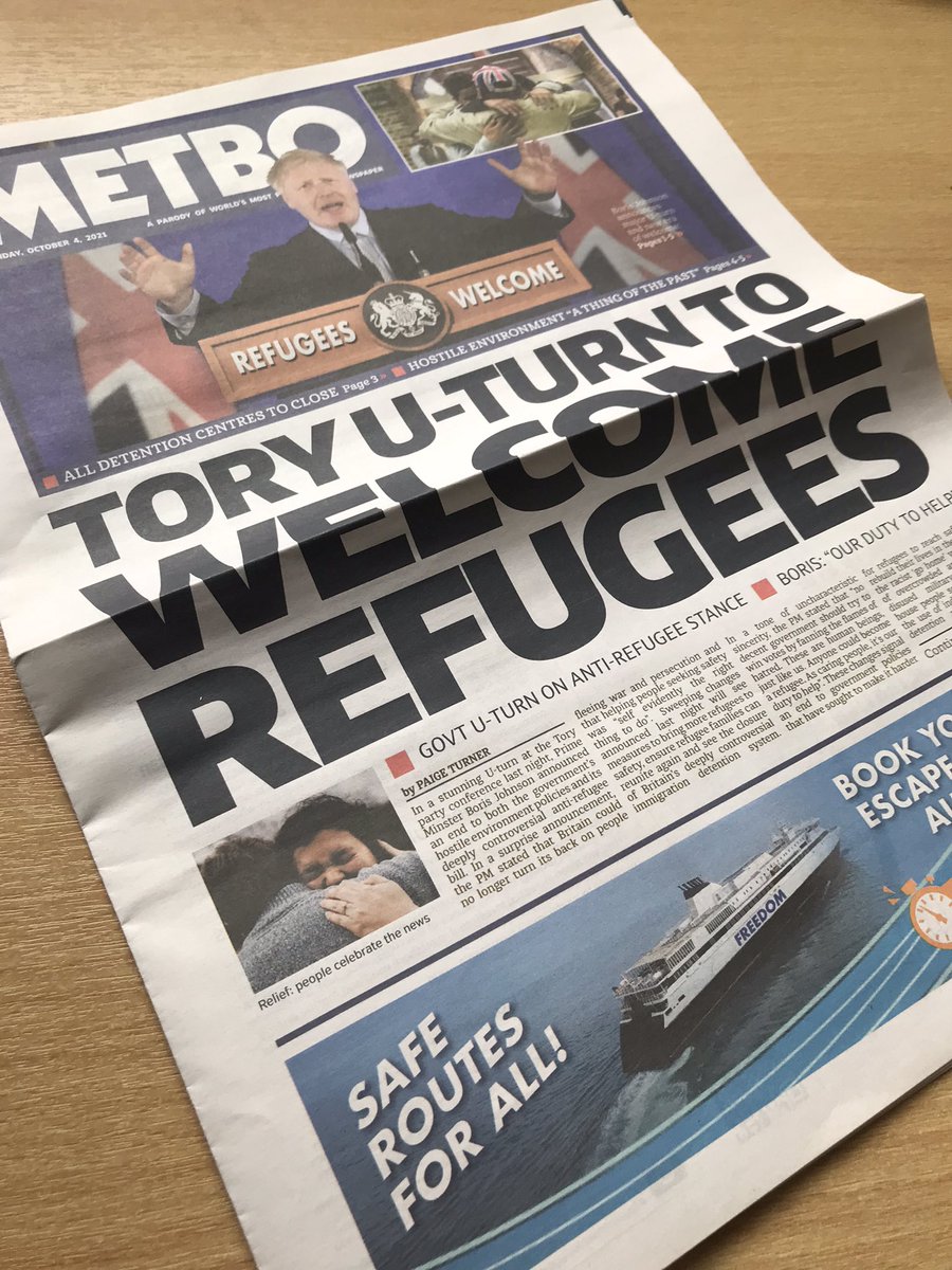 AlisonGlasspool's tweet photo. So chuffed to receive the @1StrongVoice #Metbo newspapers to handout at tomorrow’s #TogetherWithRefugees #AntiRefugeeBill gathering at The Square in Petersfield between 5.30pm to 6.30pm to ask @DamianHinds to throw out the Nationality and Borders Bill https://t.co/6iHpoGAYXY