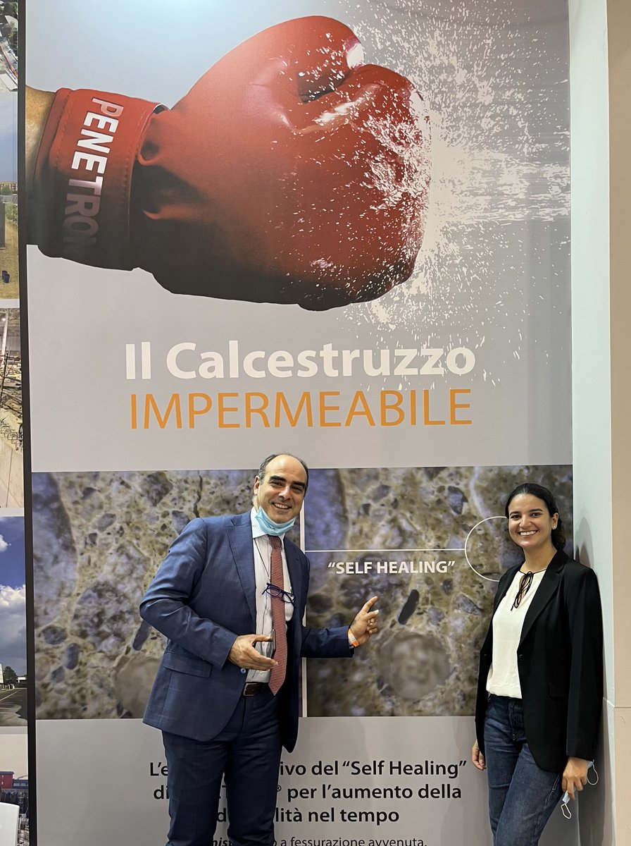 SmartincsEU's tweet photo. Laís introduced SMARTINCS to the construction industry at SAIEBari, in collaboration with her current secondment host Penetron Italia. The coordinator of the H2020 ReSHEALience project, Liberato Ferrara, promoted the concept of UHDC for aggressive scenarios.

#H2020 #smartincseu https://t.co/D2KvkaGO3Y