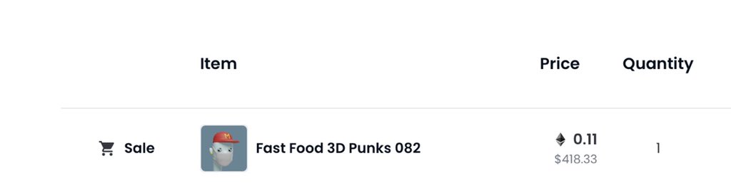 fastfood3dpunks's tweet photo. Another secondary market sale to 0.11Eth ๐ฅ๐ฅ
Fast Food 3D Punks #082 found a new home! (Crazy eyes๐)
Happy to see you join the #ff3dp fam @balaneciaga โ๏ธ๐
#nft #nfts #nftcommunity #nftcollector #NFTdrop https://t.co/XEeCTCpUu6