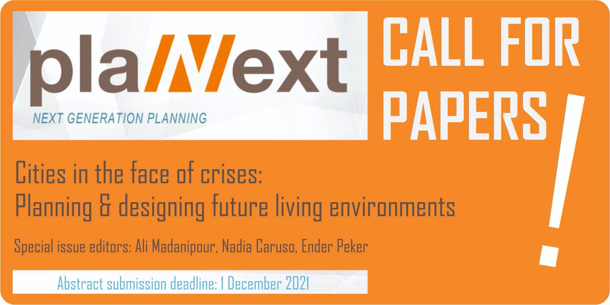 aesopYA's tweet photo. #CallforPapers from @aesopYA and #plaNext: #Cities in the face of #crises: Planning and Designing #FutureLivingEnvironments. 

More info: https://t.co/dy7Uqy7KiS

Deadline for abstracts: 1 December 2021 https://t.co/Q2ru6isd6U