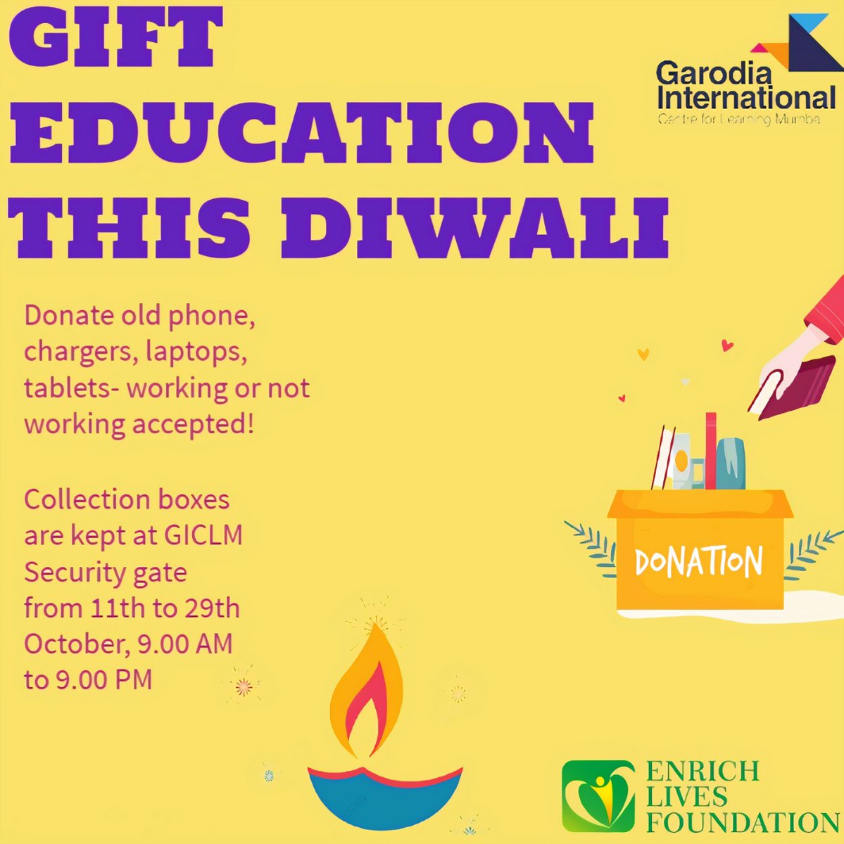 GICLM_'s tweet photo. “Never underestimate your ability to make someone else’s life better—even if you never know it.”

This Diwali gift education to the ones in need. Many kids have lost learning opportunities during this pandemic due to not having access to devices for attending online classes. https://t.co/5QIXrHyCMS