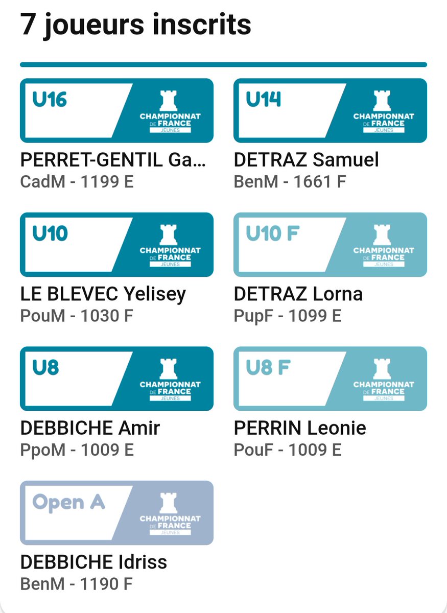 CabeEchecs's tweet image. La crème du Cabe à Agen pour le Championnat de France Jeunes.
agen2021.ffechecs.org
#Agen #championnatdefrancejeunes