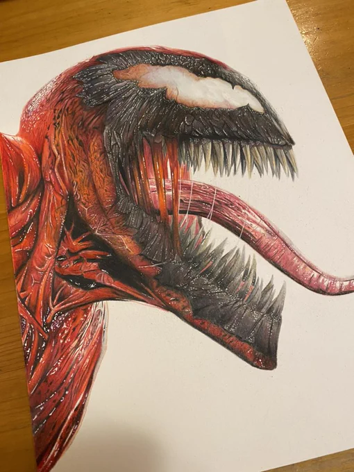 #VenomLetThereBeCarnage #Venom2 #Carnage #色鉛筆 
色鉛筆でカーネイジを描きました!是非見てください‼︎
I drew carnage with colored pencils! 
