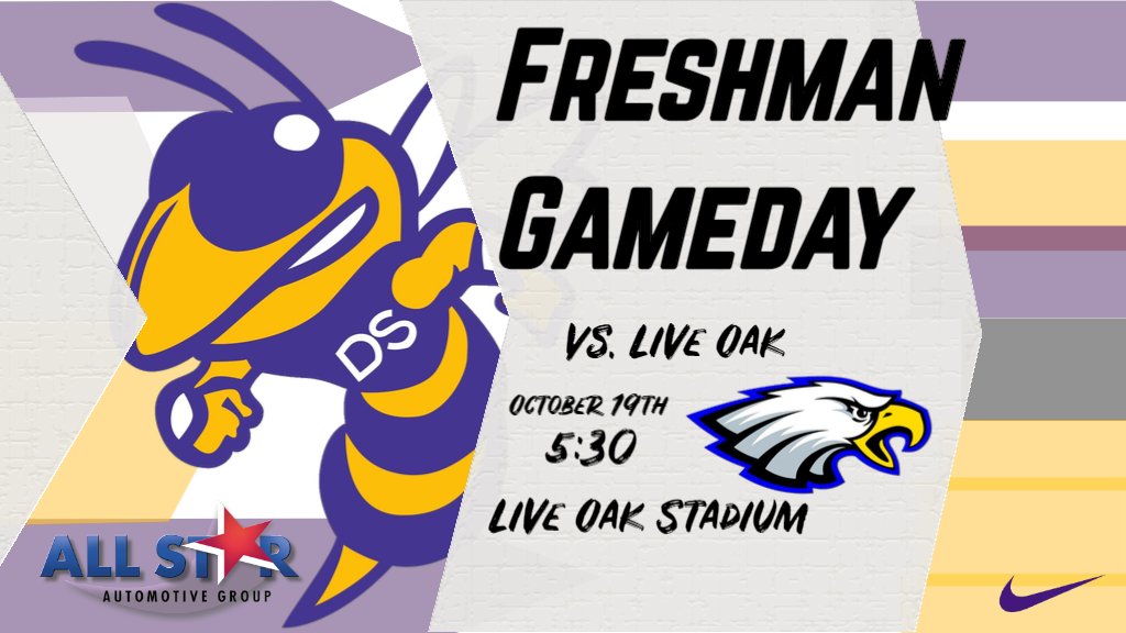 denhamspringsFB's tweet photo. FRESHMAN GAMEDAY!

Tonight, the Freshman take on the Live Oak Eagles away. Kickoff is at 5:30 pm

@RobDeArmond @DSHSJackets @dsjacketstv @FambroughAdv @RecruitLouisian @allstarautoLA

#W1NasONE #Part2 #DenhamStrong #ThisOneIsForSmitty https://t.co/xsMMN4zCxE