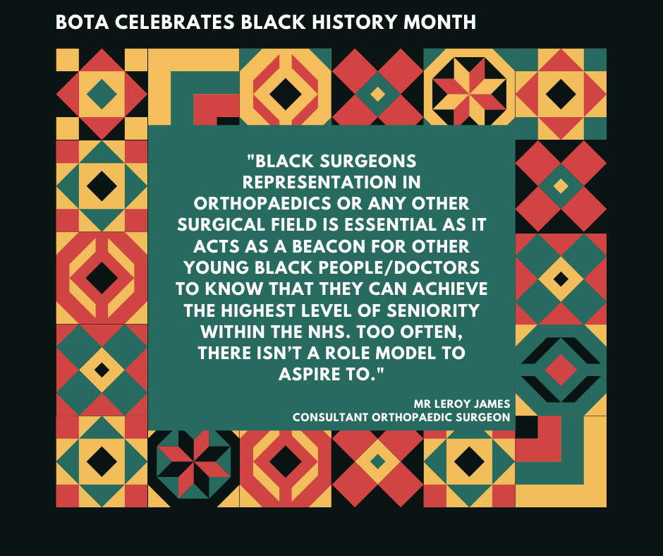 For the 3rd week of #BlackHistoryMonth we are pleased to feature Mr Leroy James <a href="/doctorlaj/">Leroy James</a>, a specialist in paediatric and limb reconstruction. 

Thank you Mr James for your passion in helping the next generation of surgeons <a href="/alderheyortho/">Alder Hey Orthopaedics</a>

#ProudToBe #BOTABHM