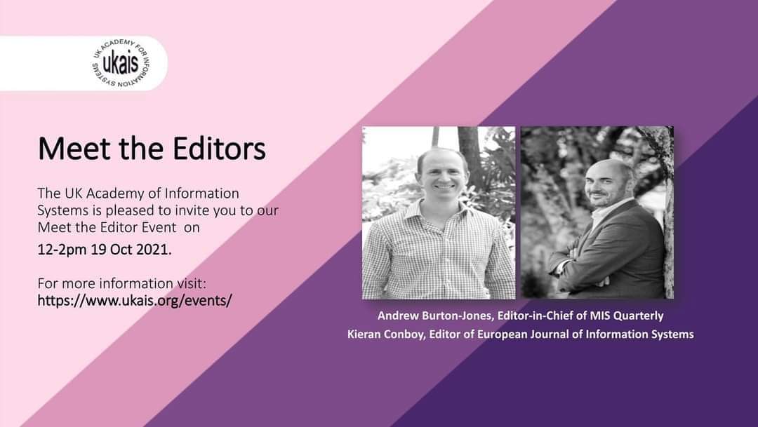 Dr. Nisreen Ameen (@ameen_nisreen) on Twitter photo Meet The Editor Event this afternoon!
<a href="/UKAIS/">Ulysses Kais</a> is pleased to announce our #MeettheEditor #Event with Andrew Burton-Jones, Editor- in-Chief of @MISQuarterly and <a href="/conboyk/">Kieran Conboy</a> (Editor of European Journal of Information Systems) ukais.org/event/meet-theā¦
#research #publishing #MeetTheEditor Meet The Editor Event this afternoon!
<a href="/UKAIS/">Ulysses Kais</a> is pleased to announce our #MeettheEditor #Event with Andrew Burton-Jones, Editor- in-Chief of @MISQuarterly and <a href="/conboyk/">Kieran Conboy</a> (Editor of European Journal of Information Systems) ukais.org/event/meet-theā¦
#research #publishing #MeetTheEditor