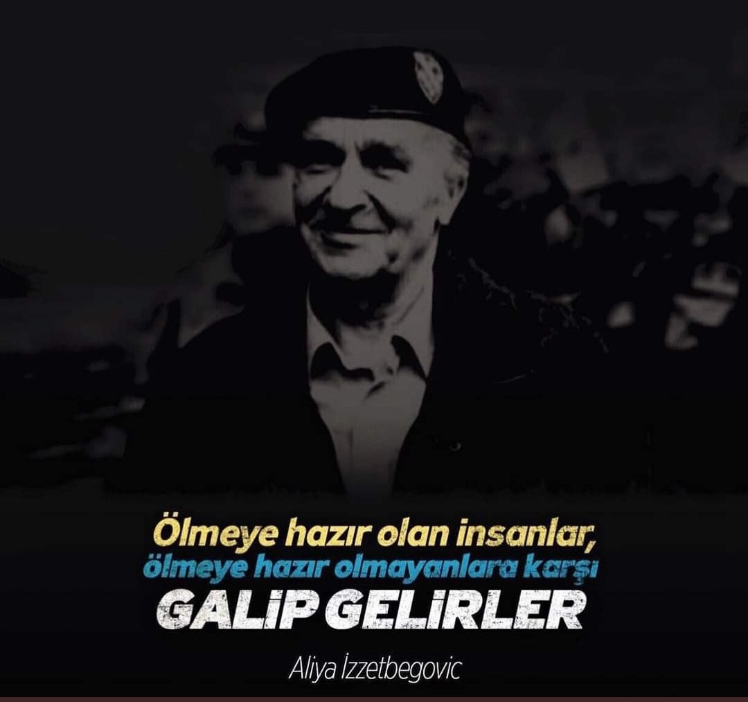 #Aliyaİzzetbegovic
“Bunu hiç unutma evlat! Batı hiçbir zaman uygar olmamıştır ve bugünkü refahı; devam edegelen sömürgeciliği, döktüğü kan, akıttığı gözyaşı ve çektirdiği acılar üzerine kuruludur.”

- Bilge Kral Aliya İzzetbegoviç.

Vefatının 18. yıl dönümünde rahmetle anıyorum.