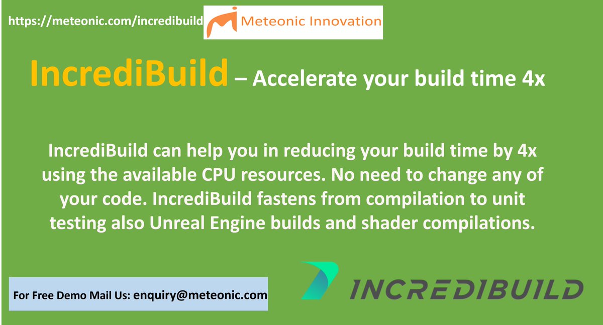 meteonic_pvt's tweet photo. Looking for a way to speed up your build time
#Unrealengine #Gaming #Gamedevelopment #Xbox #buildtime #buildaccelerator #compilation #unittest #IncrediBuild #Meteonic https://t.co/eF4BvDZyqQ