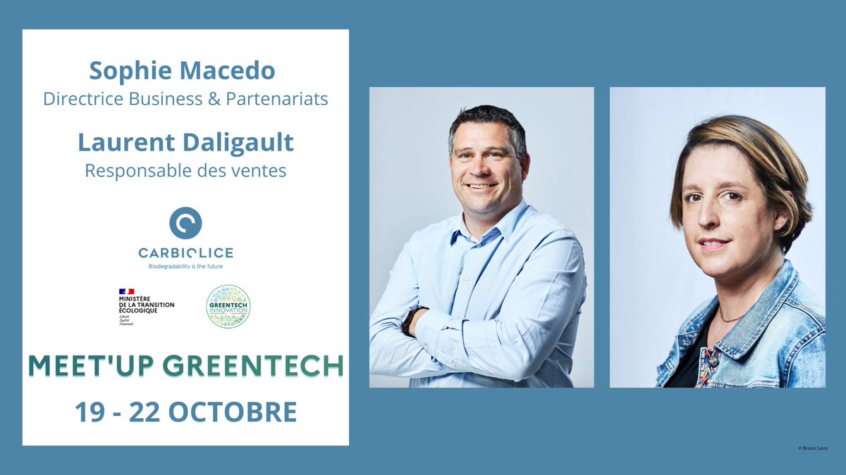 carbiolice's tweet photo. .@MacedoSophie1 et Laurent Daligault seront présents lors de la 21ème édition du Meet'Up Greentech.
📍 le 19 octobre au Centre de Conférences Pierre Mendès France, à Paris Bercy
📍du 20 au 22 octobre en format digital

👉 Pour s'inscrire : https://t.co/pwwynWrdu8
@GreentechInno https://t.co/sRibBywQaK