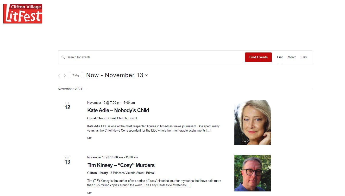 Clifton Literary Festival (CliftonLiterary) / Twitter