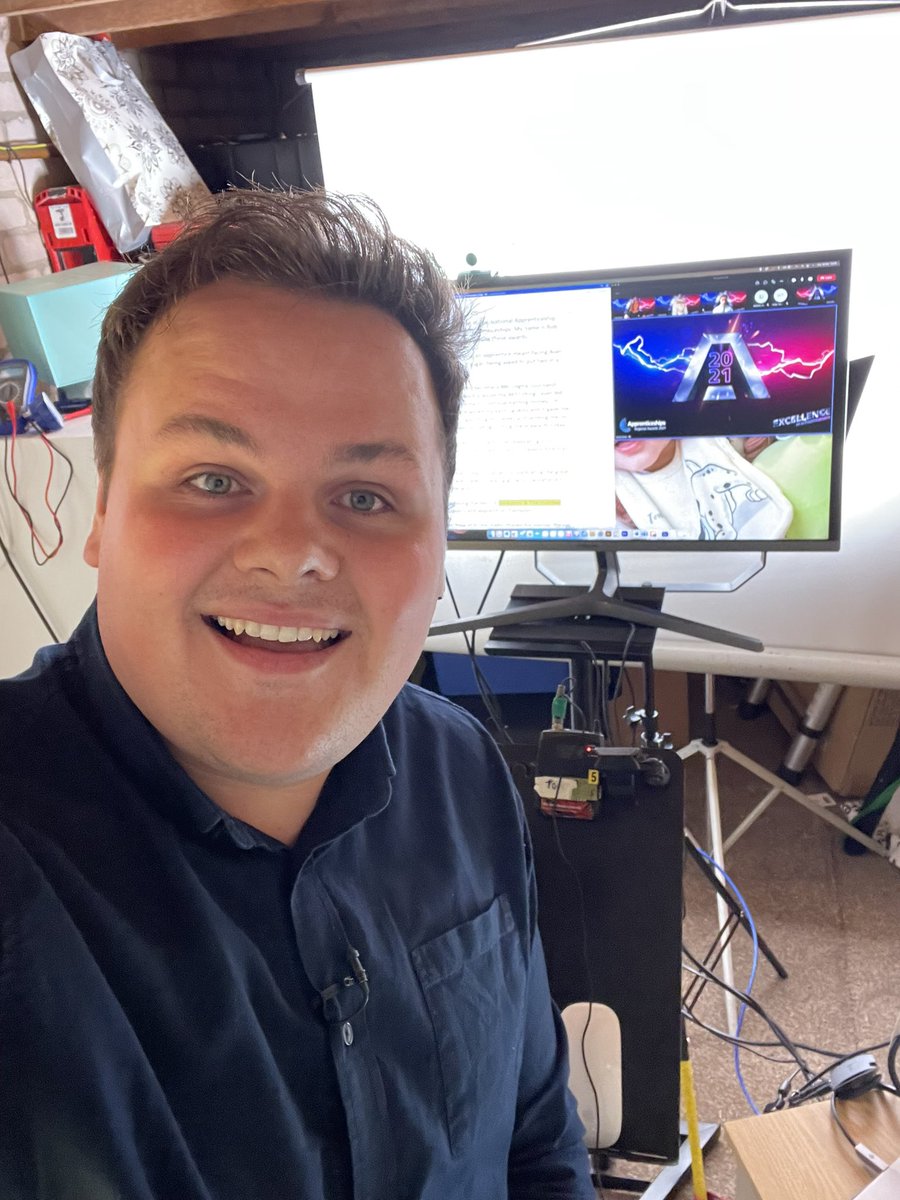 RobRoseTweets's tweet photo. Here we go! Live from my garage. So excited to be hosting this amazing event celebrating work of apprentices and employers  #AppAwards21 https://t.co/NOE8M6QGk9
