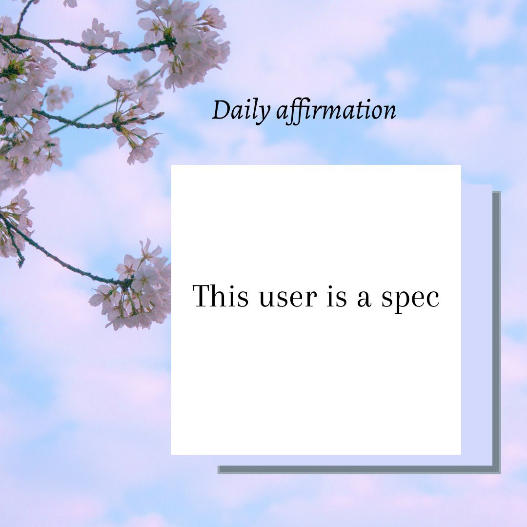 mental_program's tweet photo. Gentle reminder that you’re a spec and you deserve nice things❤️ https://t.co/eWc22FubTu