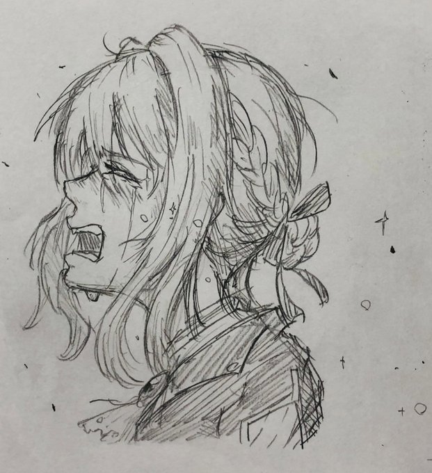 泣き顔ヴァイオレット
感情無かった子がうわんうわん泣いてたらいいよね…よくない?
 #絵描きさんと繋がりたい 