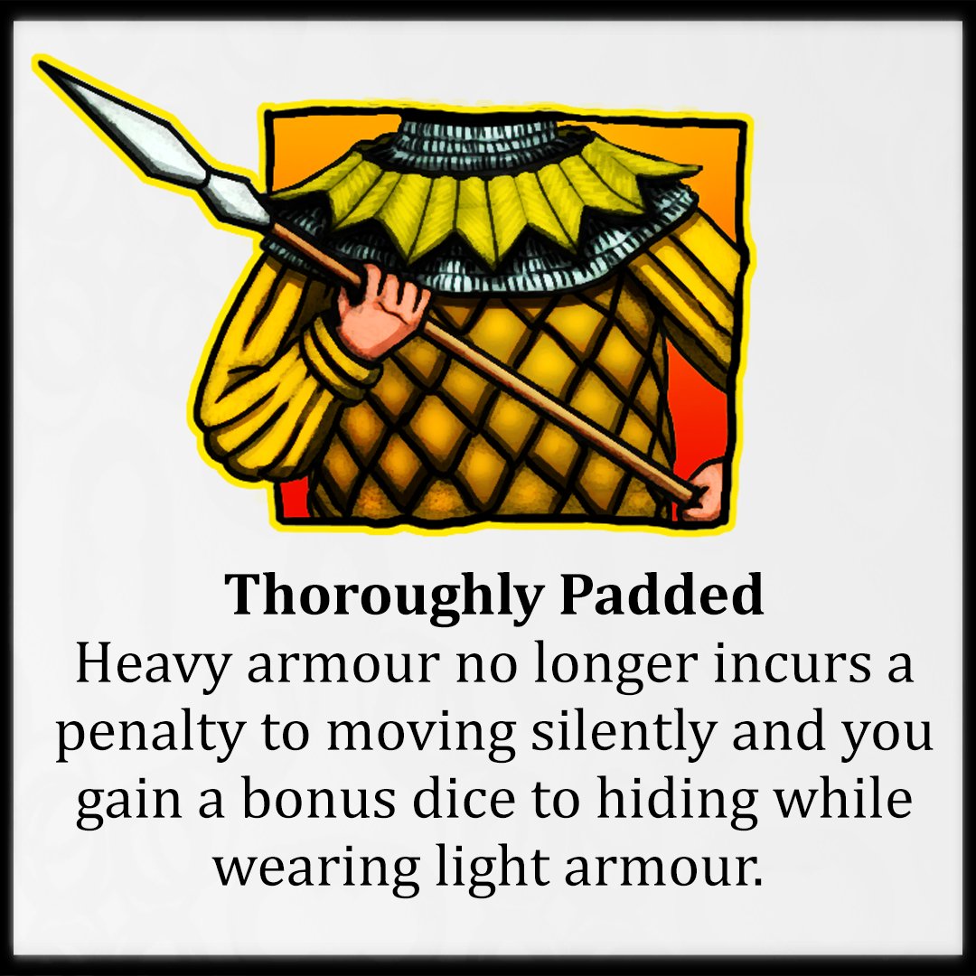 DrivenInto's tweet image. Do you think it is worthwhile to have a trait helping armoured characters with stealth?
Support Driven into Darkness an #indieTTRPG with $1 on #Kickstarter
kickstarter.com/projects/drive…
#indiegame #indiedev #IndieGameDev #dnd #freegame #rpg #ttrpgsolidarity #ttrpgs #indiegames #ttrpg