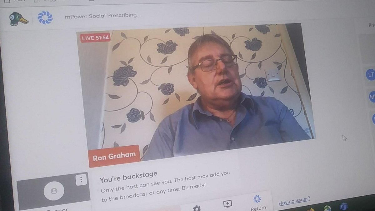 Fabulous to hear from Ron at our Social Prescribing Online Event today about how #SocialPrescribing helps and why he felt compelled to advocate the service and help others.
#PersonCentredSupport