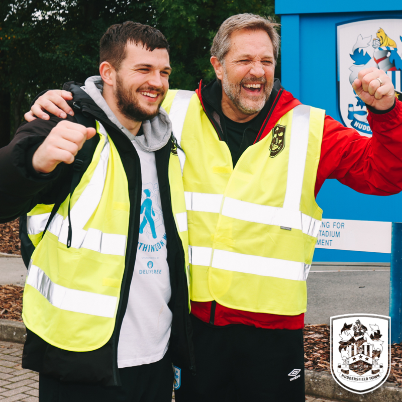 htafc's tweet photo. 1️⃣4️⃣5️⃣ Terriers braved the West Yorkshire terrain to complete the 22-mile Worthington Walk, sponsored by Deliveree, before our last home match against Hull City to raise funds for charity in the memory of Frank Worthington 👏

Here's our review 👇

#htafc