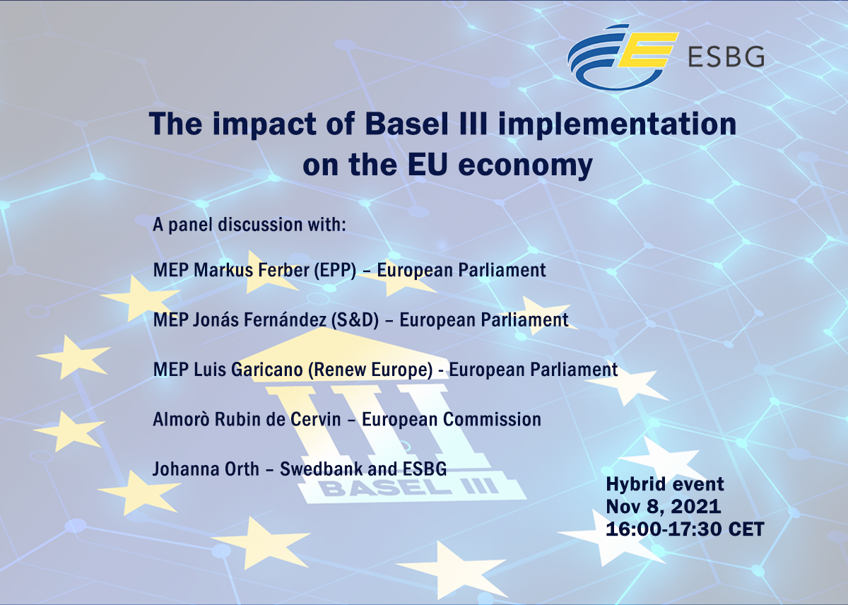 The impact of #Basel3 implementation on the EU #economy. A timely and relevant panel discussion. 
A hybrid Event on 📅Nov. 8, ⏰16:00-17:30 CET
@EPPGroup @DemSocialists @EU_Finance @ecb @EU_opendata  #bankingregulation #EU #economy 
Programme & Reg.: bit.ly/3pbsEl4