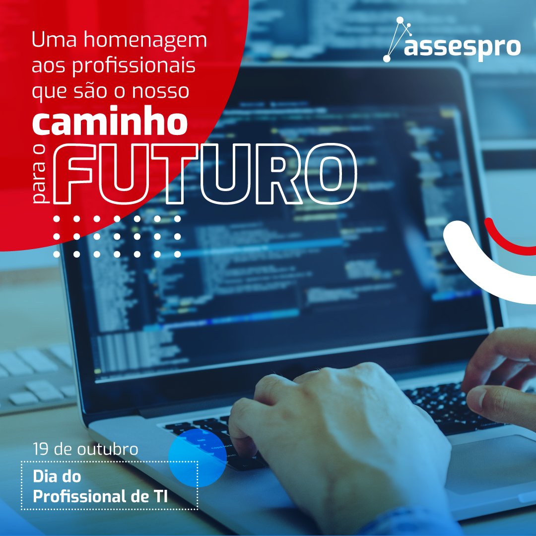 Assespro's tweet photo. Parabenizamos todos os profissionais de TI pelo seu dia. 

#Assespro #DiadoProfissionaldeTI #Tecnologia #trabalho #futuro https://t.co/KLj1A7jfRF