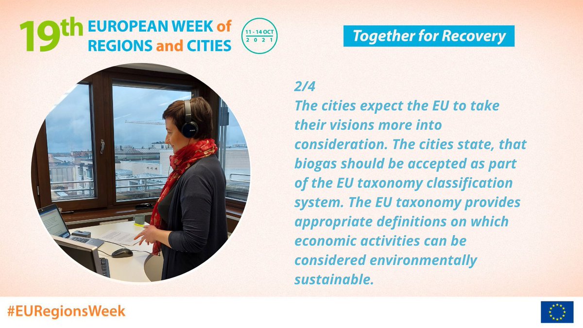 GreenrealityLPR's tweet photo. @LappeenrantaFi points out some key conclusions from #RegionsWeek webinar held on Oct 13. Green cities can lead the way to European recovery ♻
#EUGreenLeaf #EUGreenCapital https://t.co/Fs5qa7741D