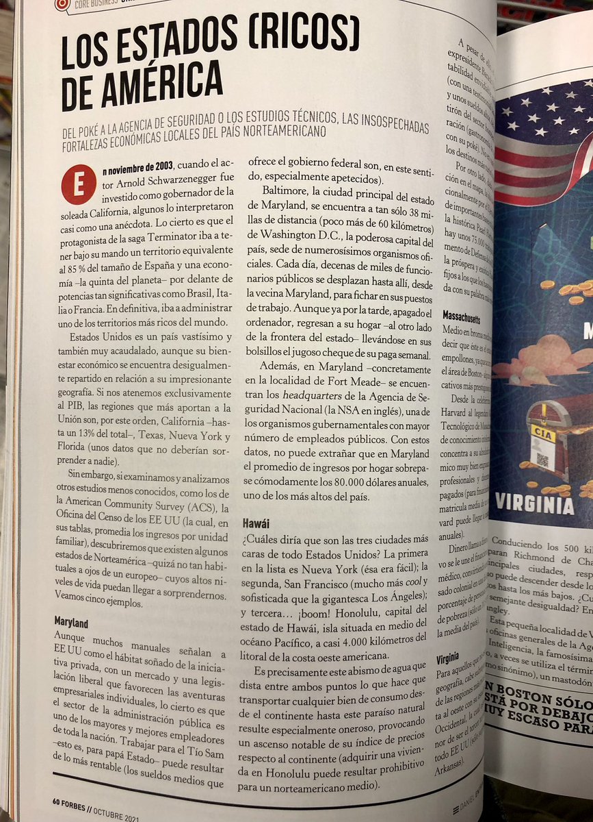 DanielEntrialgo's tweet photo. Por qué Honolulu es la tercera ciudad más cara de EE UU o por qué Virginia es uno de los estados más ricos del país y su vecina Virginia Occidental sin embargo uno de los más pobres. De cosas así escribo este mes en la revista @Forbes_es de este mes (con @IbaiLlanos en portada ) https://t.co/JtOZNlmrT8
