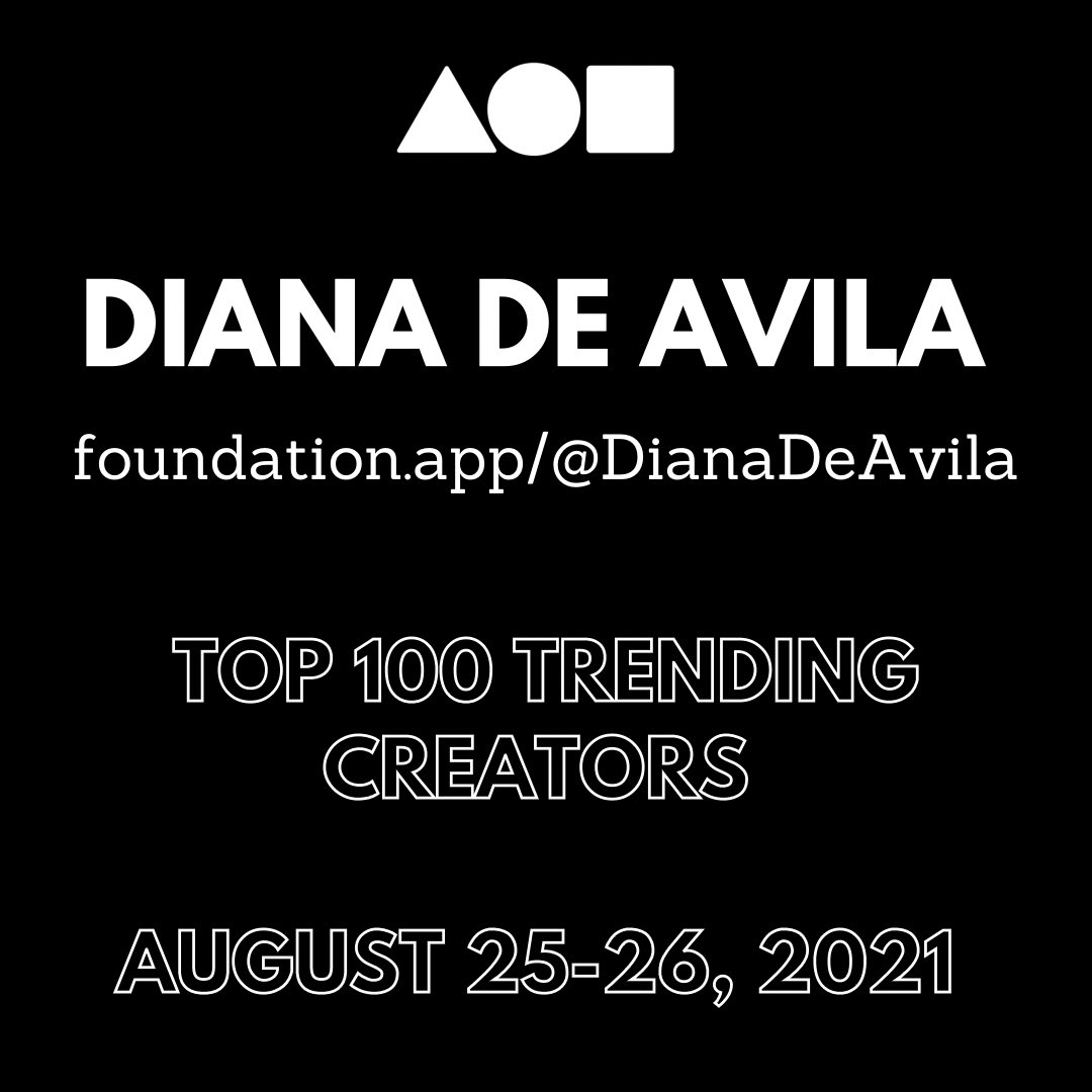 DianaDeAvilaArt's tweet photo. I love the NFT space & getting the opportunity to interact with bidders & NFT collectors. Special! Much gratitude. 🙏 Back in August, I made the Top 100 Trending Creators list on @withFND 2 days in a row. Thank you! #nftcreator #trendingcreator #nftcollectors #nftartist #NFT https://t.co/m5kc7vPlUn