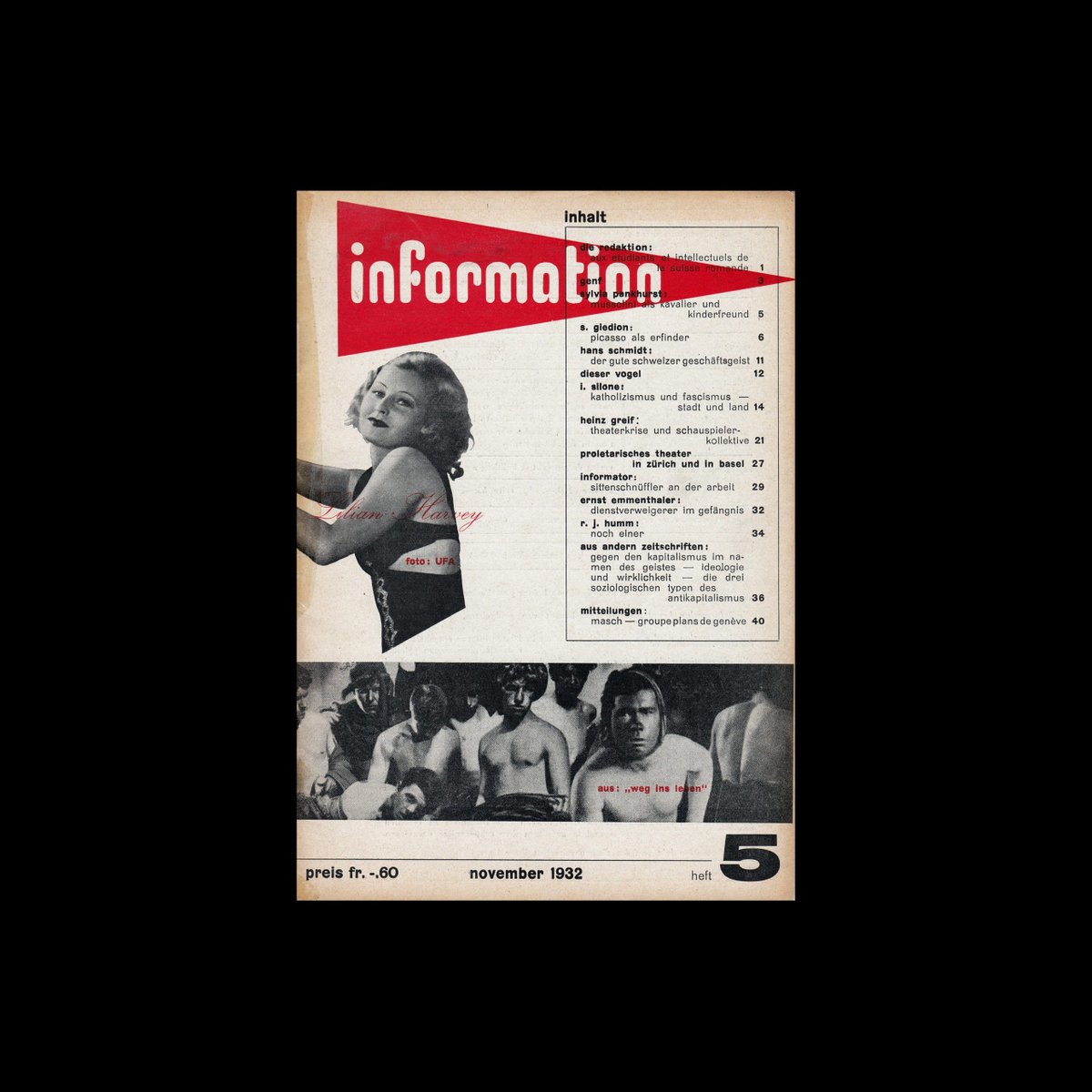 DesignReviewed's tweet photo. Information, 5, 1932 designed by Max Bill
https://t.co/Ldf6PUvHg7
#MaxBill #InformationMagazines #1930sDesign #DesignHistory https://t.co/KtUrGzTfxS