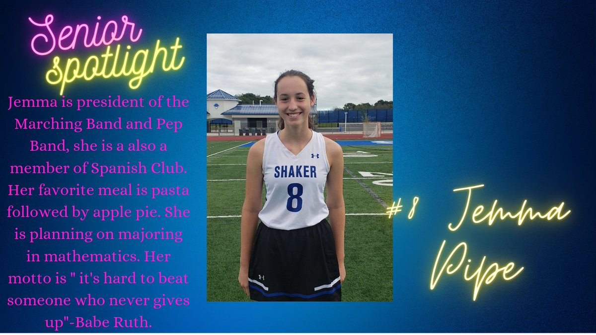 shakerbisonfh's tweet image. Senior Spotlight #8 Jemma Pipe