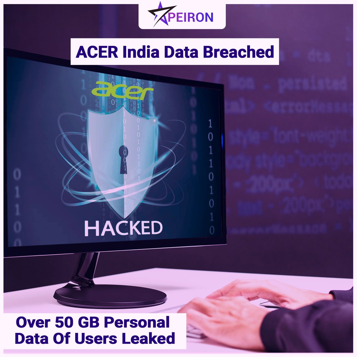 ApeironV's tweet image. Cyber Hackers stole over 50GB of data by attacking the Indian servers of Acer Company. A hacker group named Desorden has claimed that they stole around 60GB of data from Acer’s Indian servers by breaking into them
#databreach #datahacked #dataleak #acer #customerdata #DataScience