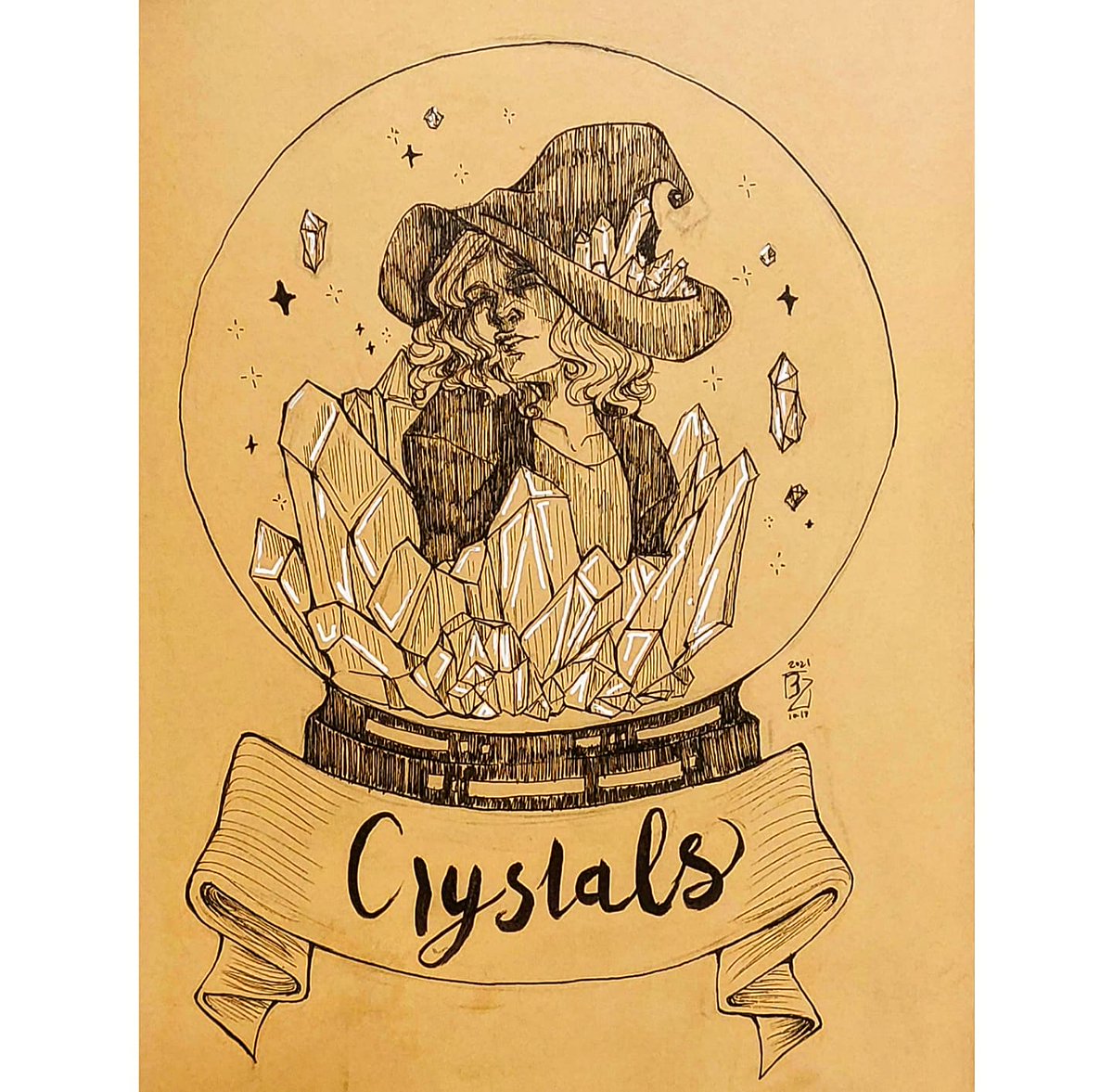 blazingsaza's tweet photo. Witchtober Day 19. Crystals🔮🌟
#witchtober #witchtoberday19 #crystals #witchtober2021 #witchlistge #witchtheme #crystalball #witchcrystals #ink #inktober #inktober2021 #drawtober #drawtober2021 #traditionalart #traditionaldrawing #blazingsazadraws https://t.co/MBVWTtaQ3J