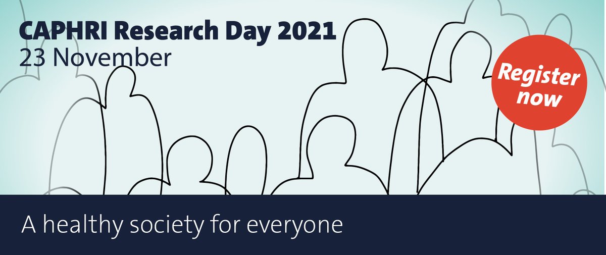 CAPHRI Research Day 2021: Registration is open now!

We are looking forward to meeting you again during interesting plenaries and 12 (!) inspiring workshops.

This year's theme is 'A healthy society for everyone'. 

<a href="/CAPHRI_UM/">CAPHRI</a> @MaastrichtU