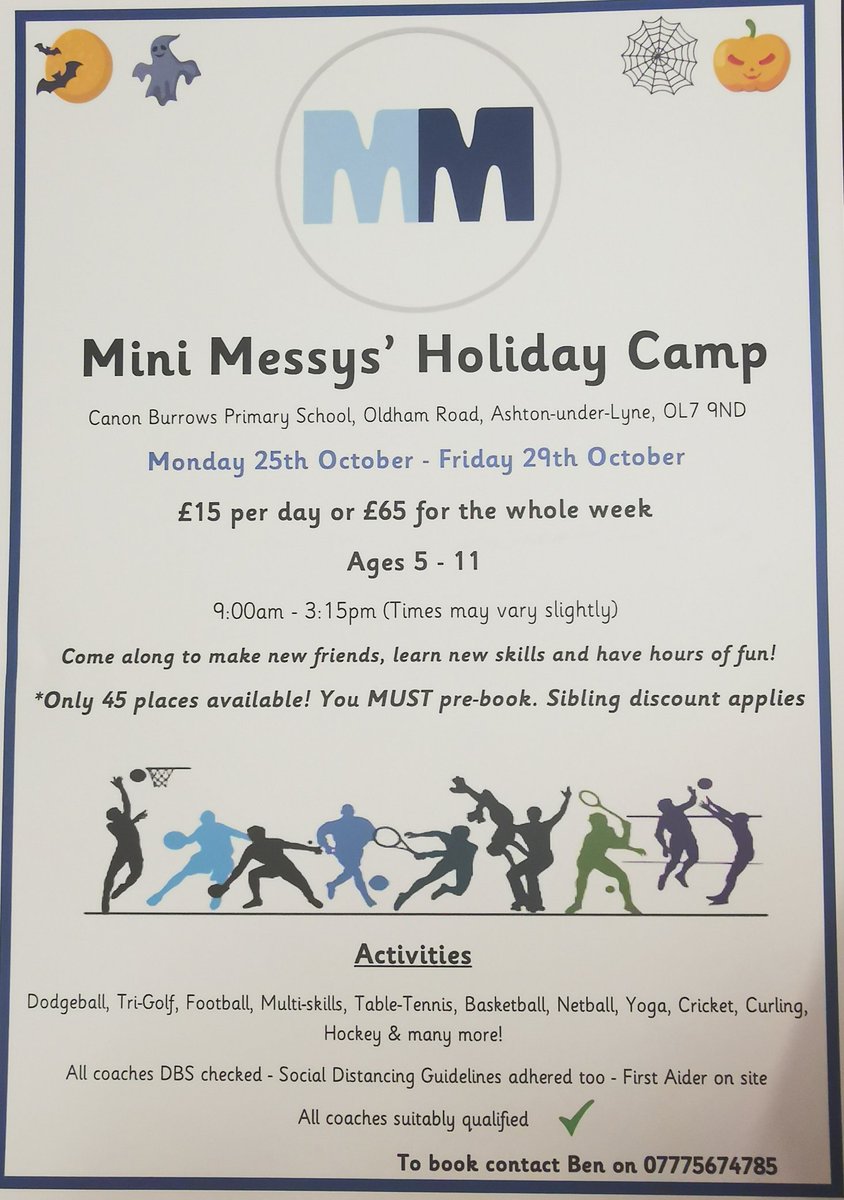 ArliesSport's tweet photo. Here are some opportunities to attend some fantastic, local sports camps this half-term. Give it a go! @Mini_Messys @CurzonAshtonCF https://t.co/J7GEfMgfPW