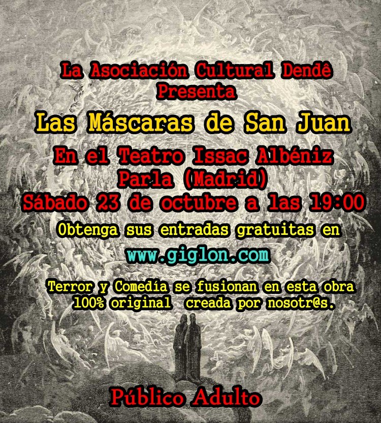 Este sábado tenemos una cita...
Ponte elegante, coge tus entradas en giglon.com y ten cuidado con lo que se esconde en las sombras. 🎃
