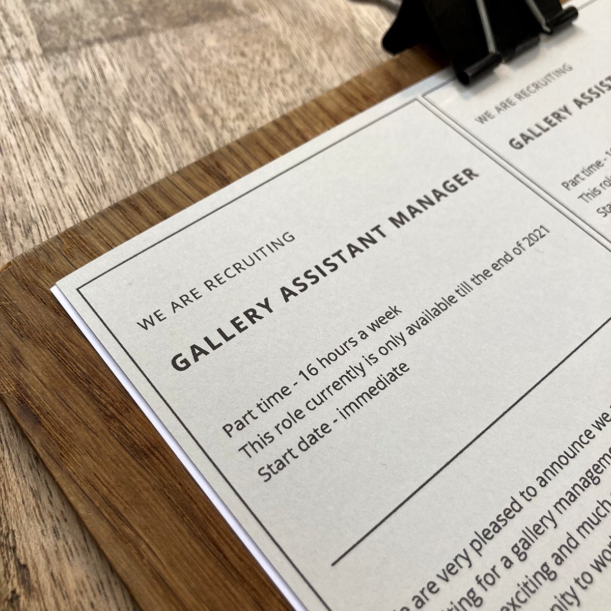 We are Recruiting!
Looking for an experienced Gallery Assistant Manager
See our website vacancy page for more details
thejamfactoryoxford.com