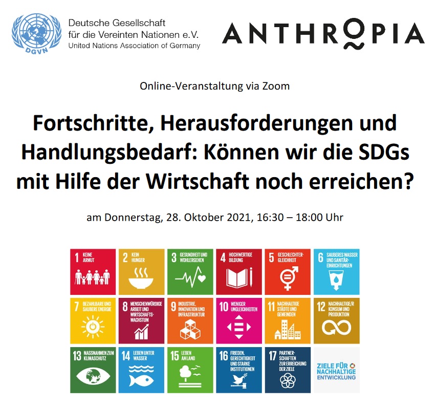 DGVN_de's tweet photo. Können wir die #SDGs mit Hilfe der #Wirtschaft noch erreichen? Dieser Fragen gehen wir bei einer Online-Veranstaltung am 28.10. mit Karsten Ottenberg (@AshokaDE), Axel Berger (Haniel), Julia Scheerer (@BertelsmannSt) und Maritta Koch-Weser nach. #Nachhaltigkeit #Transformation https://t.co/toeLngQzHZ