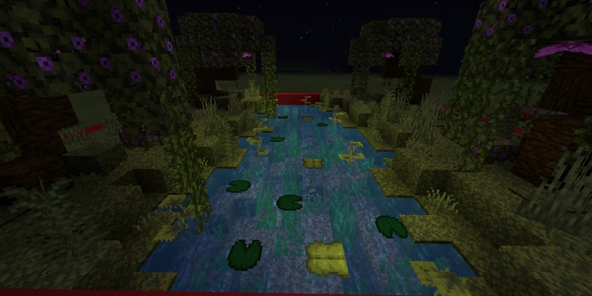 Deadknight32A's tweet photo. This new Minecraft idea is there should be like a lush swamp but different It's called Tree Flower Swamp it we'll add some new mobs like Flower Frogs I think this mob we'll be good for like The Wild Update and maybe some Flower Parrots!?
#Minecraftbuilds #Minecon2021 https://t.co/CyKN2BSzfP